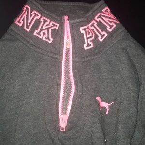 PINK grey and pink quarterzip